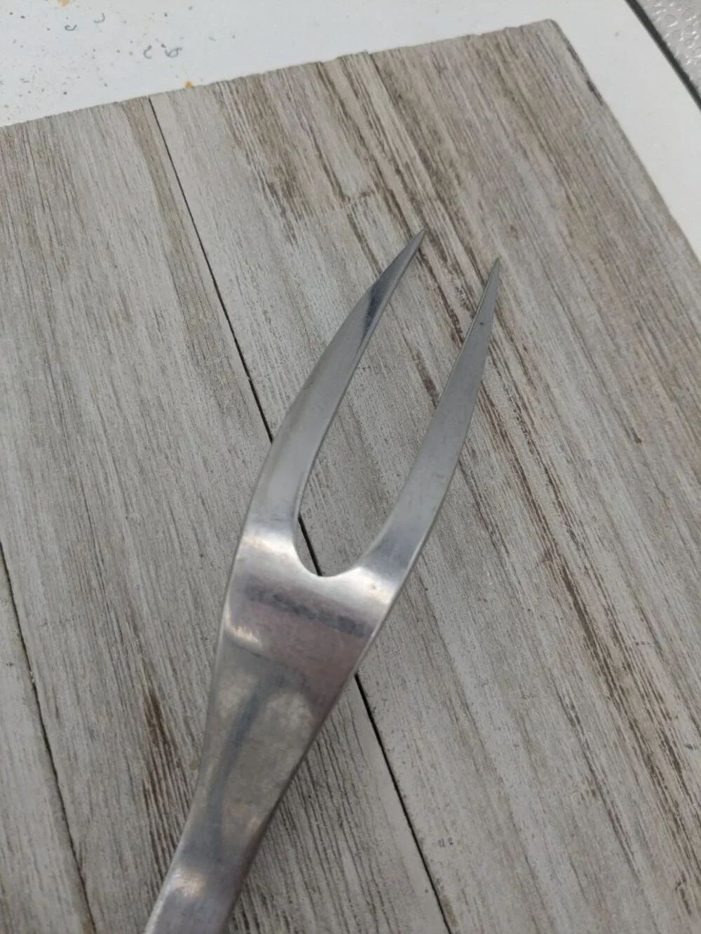 Vintage Regent Sheffield Solid Stainless Steel Meat Serving Fork Star Design